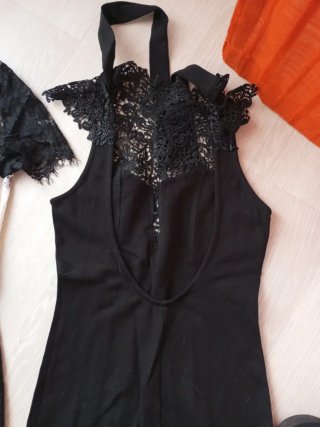 Lote 2 vestidos encaje negro y blanco