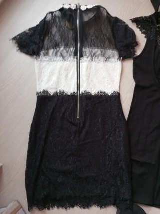 Lote 2 vestidos encaje negro y blanco