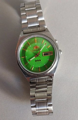 Reloj Orient Crystal Automático Tristar Verde