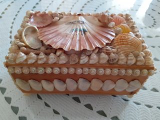 Caja Joyero Vintage, con Conchas y caracoles.