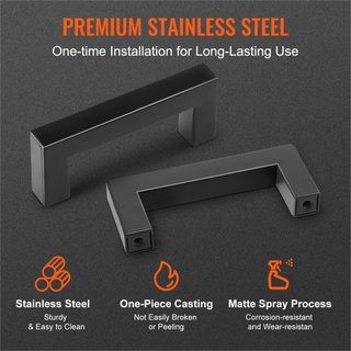 Confezione da 30 maniglie per armadi, 3 pollici / 76 mm di distanza centro-centro, maniglie per cassetti da cucina quadrate sottili, maniglie per porte di armadi da cucina moderne in acciaio inossidabile per cucina, bagno, bar
