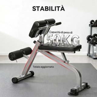 Banco Romano Multifuncional, Silla Romana Plegable Con Inclinación Altura Regulable para Hiperextensiones Espalda, Banco Abdominales Pesas Fitness para Entrenamiento Gimnasio Casa, Capacidad 150Kg
