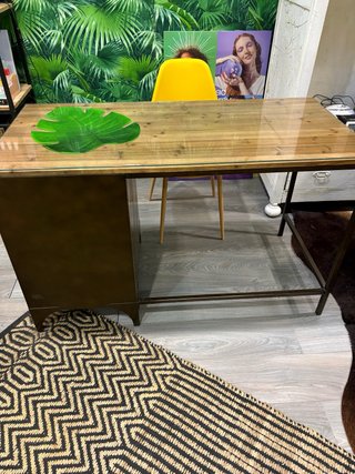 Escritorio estilo industrial madera y metal