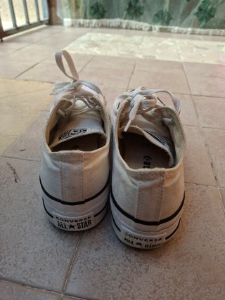 Converse Scarpe Bianche e Nere patform 38
