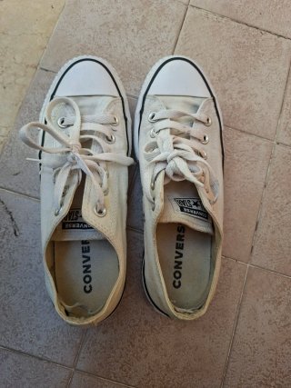 Converse Scarpe Bianche e Nere patform 38