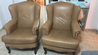 2 Sillones de Piel Beige