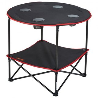 Mesa de Camping Plegable, Mesas Laterales Portátiles para Exterior, Mesa Ligera Plegable, Mesa de Trabajo Ultra Compacta de Tela Oxford 600D y Acero con Gran Almacenamiento y Bolsa de Transporte, ...