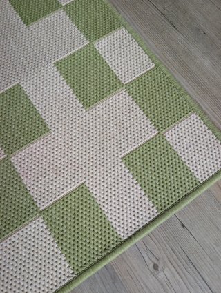 Alfombra Ikea GANGSTIG cuadros beige y verde