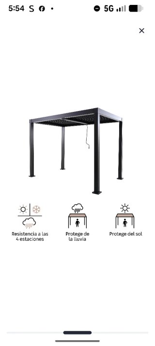 Pérgola bioclimática gris metálica