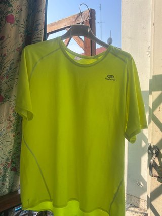 Maglietta running uomo giallo fluo XL