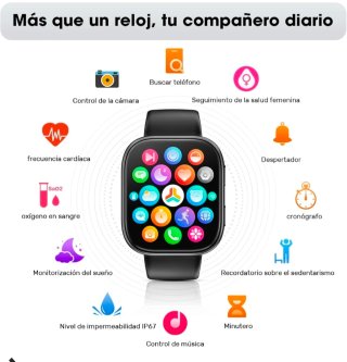 Reloj Inteligente Negro y Multicolor