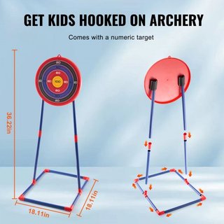 Set di Arco e Frecce per Bambini, 2 Set di Tiro con Arco LED Illuminato con 20 Frecce con Ventosa, Bersaglio in Piedi, 2 Fondine, 2 Pistole, 20 Palle Morbide, 3 Bersagli, Giocattolo...