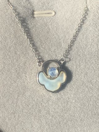 Collar Plata Nacar y Piedra Luna