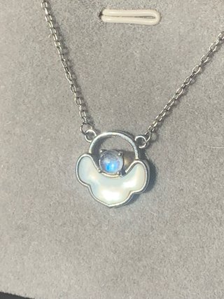 Collar Plata Nacar y Piedra Luna