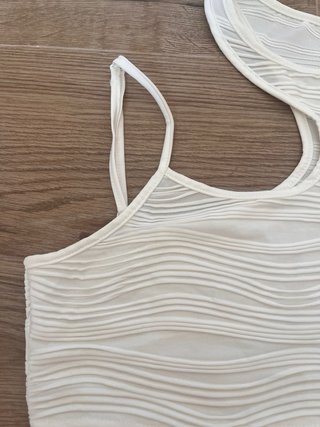 Top corto monospalla bianco