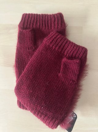 Guanti Donna scaldamani in maglia – Bordeaux