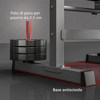 Banco de Gimnasio Plegable con Soporte para Barra Regulable en 8 Posiciones, Banco de Pesas de Acero y PU para Gimnasio en Casa, Capacidad 220 Kg, 140X73X98-122 Cm