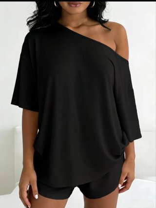Conjunto Pijama Negro Talla grande