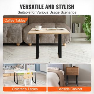 Gambe da Tavolo in Acciaio Trapezoidale da 406,4 mm, Set di 2 Gambe di Ricambio per Tavoli da Caffè DIY, Scrivanie Moderne, Panchine, Comodini, Divani, Carico Massimo 181,4 kg, Gambe di Installazione...