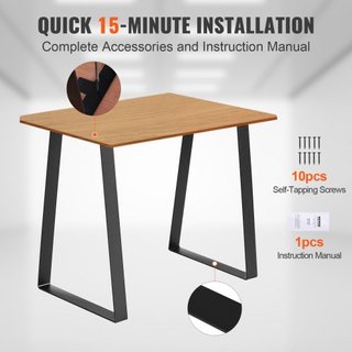 Gambe da Tavolo in Acciaio Trapezoidale da 406,4 mm, Set di 2 Gambe di Ricambio per Tavoli da Caffè DIY, Scrivanie Moderne, Panchine, Comodini, Divani, Carico Massimo 181,4 kg, Gambe di Installazione...
