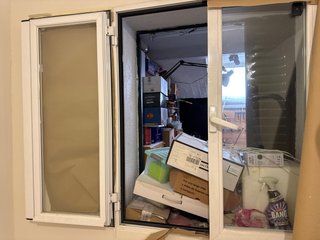 Ventana aluminio doble hoja blanca