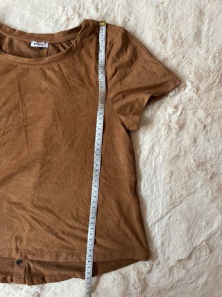 Camiseta ante marrón manga corta