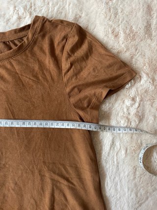 Camiseta ante marrón manga corta