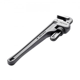 Llave de tubo, llave de tubo recta de aluminio de 18", llave de plomería ajustable, con mandíbula de alta resistencia y mango ergonómico, fácil de transportar, diseño colgante, para tuberías de ag...