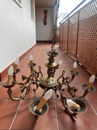 3 Lámparas de araña de bronce