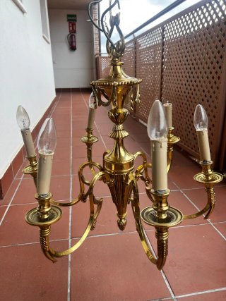 3 Lámparas de araña de bronce