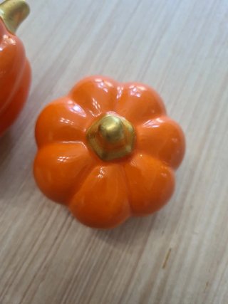 Set 2 Zucche Decorative Porcellana Arancio