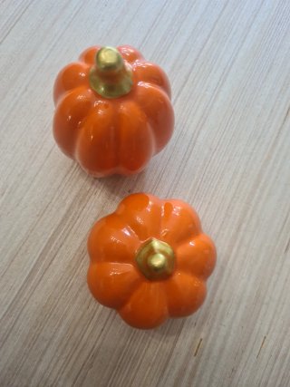 Set 2 Zucche Decorative Porcellana Arancio