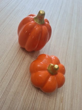 Set 2 Zucche Decorative Porcellana Arancio