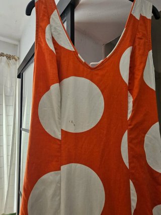 Traje Flamenca Naranja Lunares Talla S/36-38