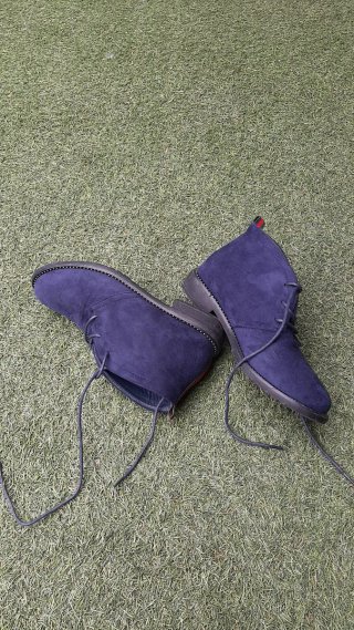 Botines de piel azul Talla 36