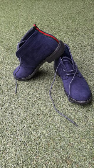 Botines de piel azul Talla 36