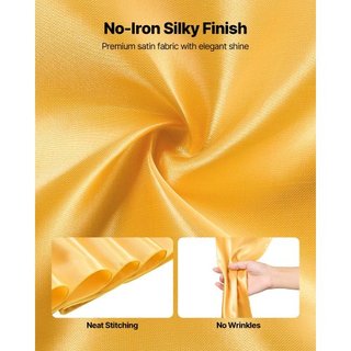 Fajas de Silla de Satén, 50PCS Lazos de Cinta para Sillas, 7 x 108 pulgadas, Decoración de Boda en Oro, para Ceremonia de Boda, Fiesta de Bebé, Eventos de Fiesta, Decoración de Funda de Silla