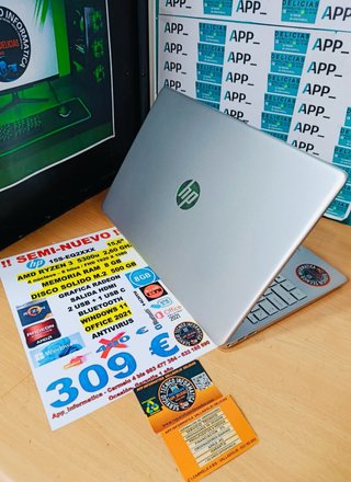 Portátil HP 15S-EQ2XXX Ryzen 3 5300u