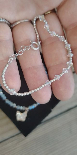 Set Bracciali Cristalli e Argento Farfalla