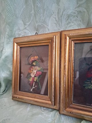 2 Quadretti Dipinti a Olio Floreali