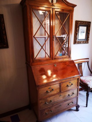 Lote Muebles Antiguos Madera y Tela