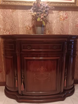Lote Muebles Antiguos Madera y Tela