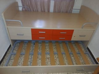 Cama nido con cajones madera y metal