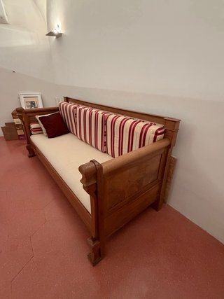Divano Impero noce e seta