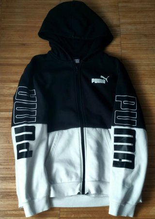 Sudadera Puma Niño Negra y Blanca