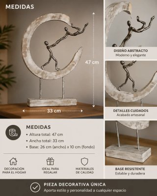 Figura decorativa madera y metal