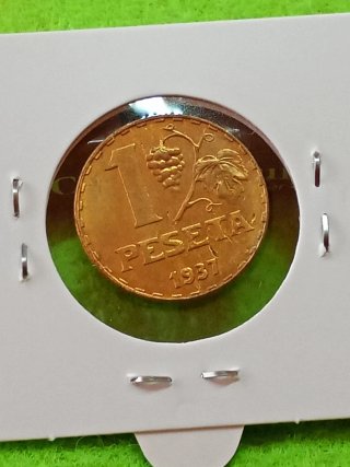 Moneda 1 pts 1937 República Española