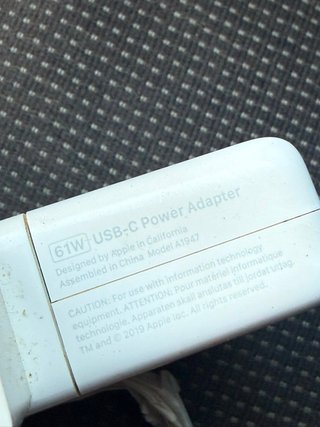 Adaptador Corriente Apple 61W USB-C A1947
