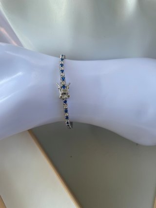 Bracciale Tennis Zirconi Blu e Bianchi