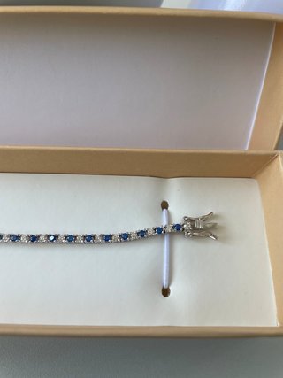 Bracciale Tennis Zirconi Blu e Bianchi